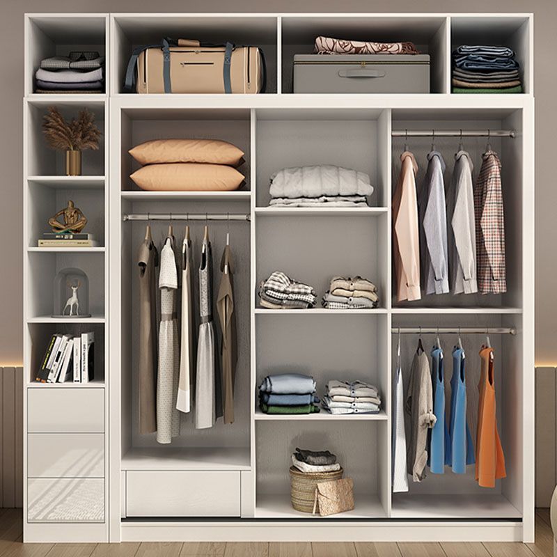 Contemporary Glossy White Storage Cabinet Manufactured Wood Cabinet for Home