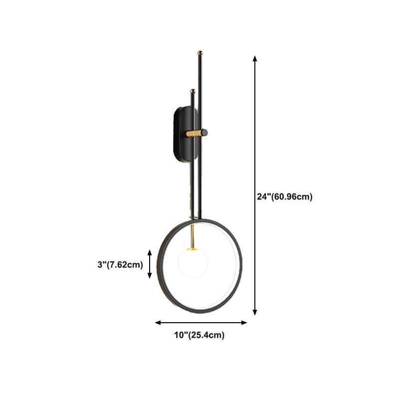 Black Wall Sconce Contemporary Style Wall Light Sconces Metal for Bedroom