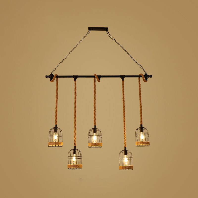 Industrial Pendant Lighting Rope Island Light Fixtures for Restaurant