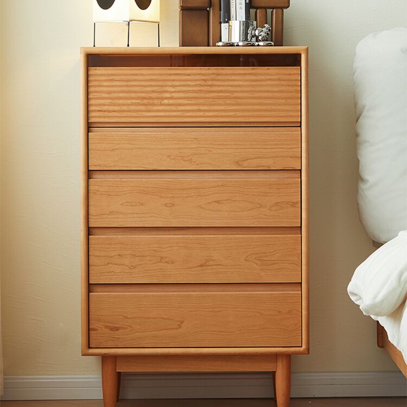 Mid-Century Modern Rectangle Accent Chest Solid Wood Natural Accent Chest