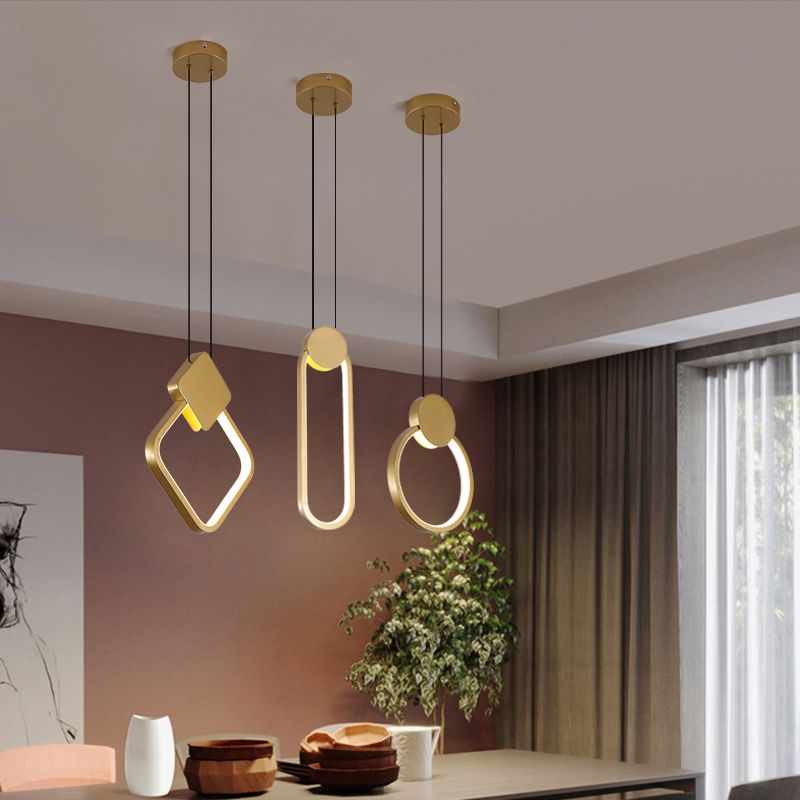 Geometric Ceiling Pendant Light Metal Modern LED Pendant Lighting