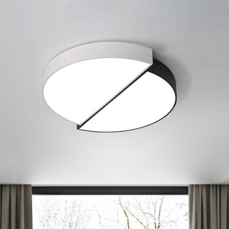Épissage rond acrylique encastré éclairage minimaliste noir et blanc LED encastré luminaire