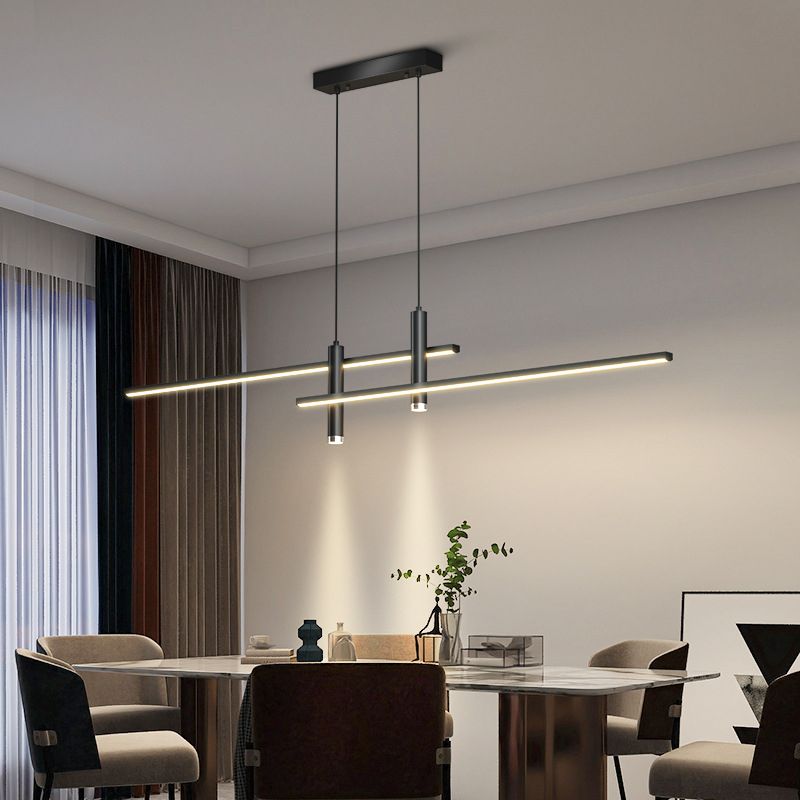 Simplicity Linear Metal Ceiling Pendant Light for Dining Room