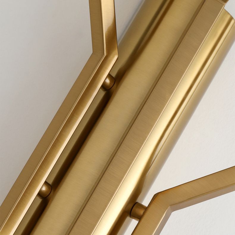 Gold Geometric Wall Sconce in Modern Luxury Style Warhing Fir Wall Lampe With Crystal Shade