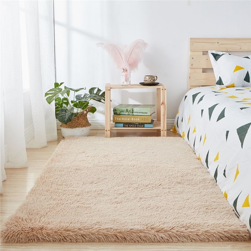 Chic Solid Color Area Rug Plush Modern Area Carpet Non-Slip Backing Rug for Bedroom