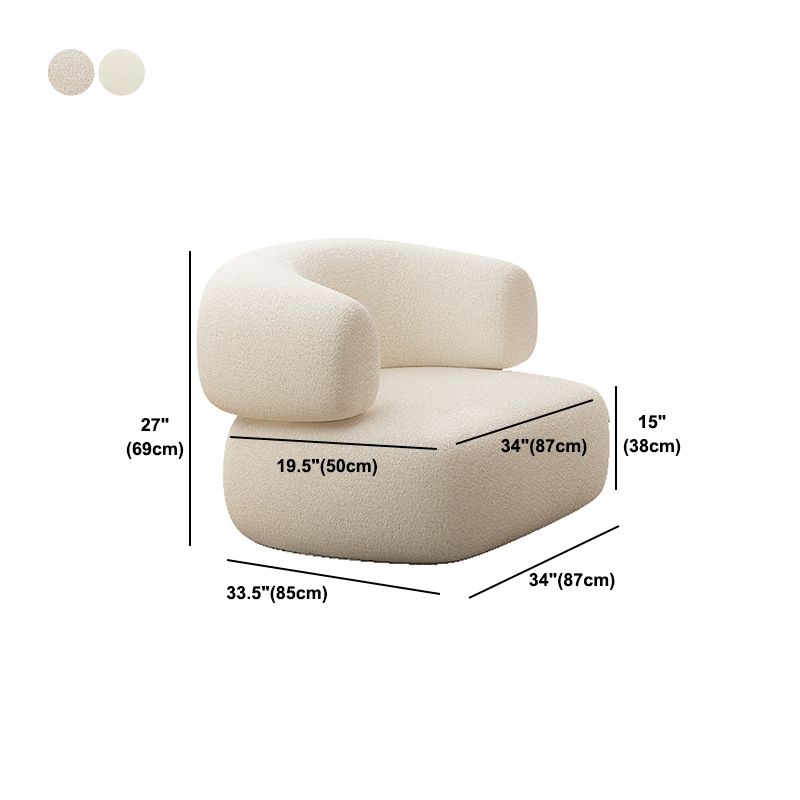 Beige Contemporary Standard Armless Sofa Curved Sofa for Living Room, Apartment