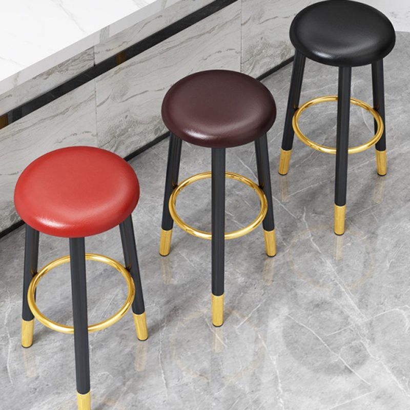 Scandinavian Home Backless Stool Matte Finish Upholstered Bar Stools