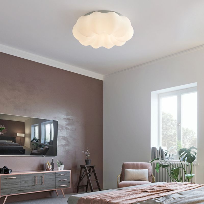 Metal Close to Ceiling Lamp Modern Style LED Cloud White Ceiling Lighting