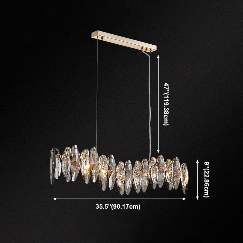 Luces de lámpara de cristal geométrica luces colgantes de cocina contemporáneas