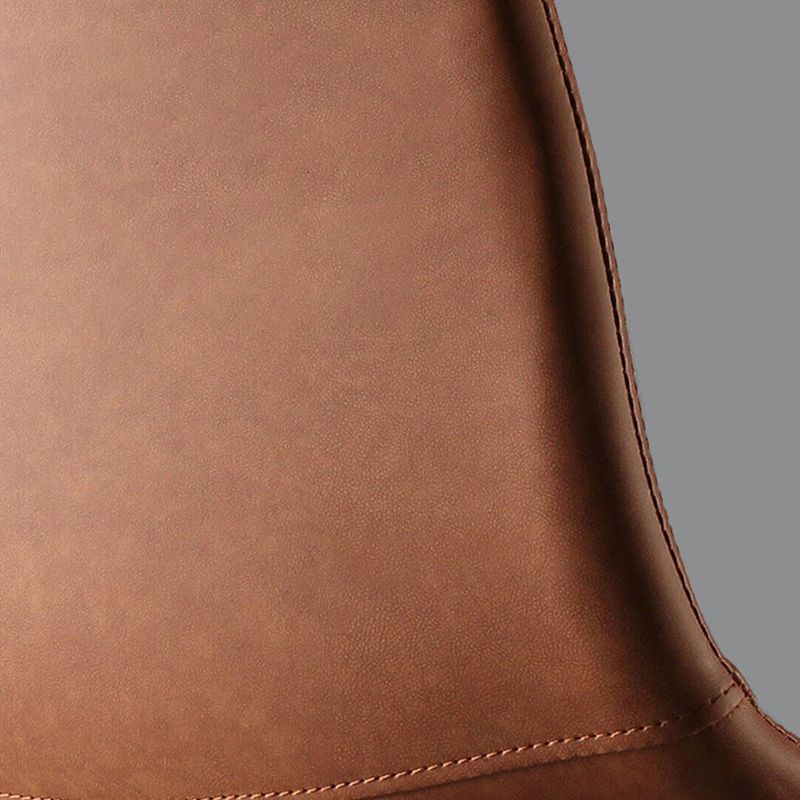 Faux Leather Dining Stools Industrial Bar Stools with Black Metal Base