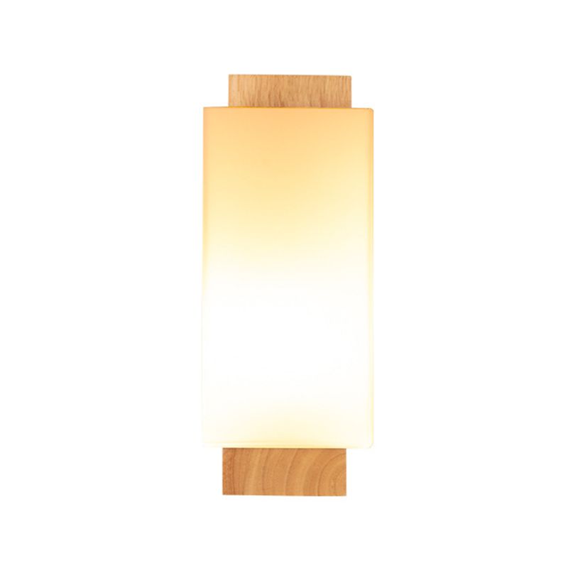 Rectangular Wall Lighting Fixtures Modern Style Wood 1 Light Wall Lighting