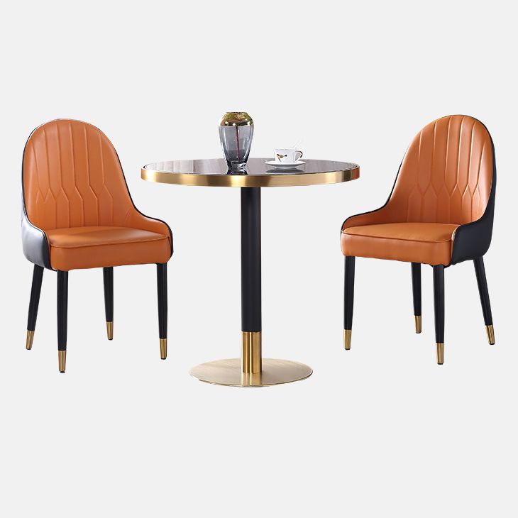 Luxury Style Marble Scratch Resistant Dining Table Single Pedestal Base Round Table for Home