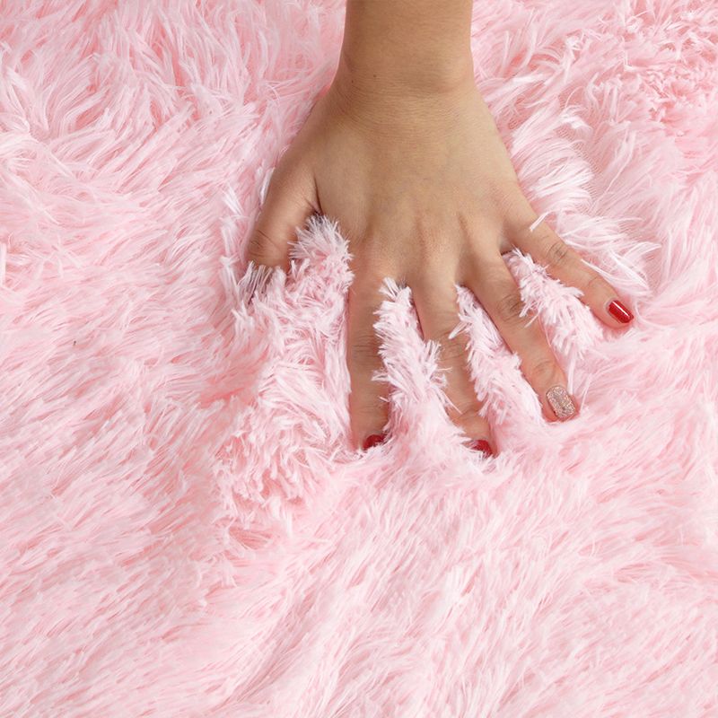 Plush Plain Rug Multi Colored Minimalism Rug Synthetics Machine Wash Pet-Friendly Rug for Bedroom