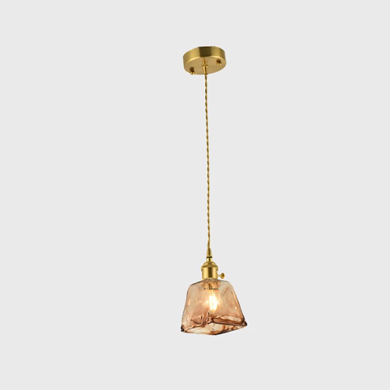 Industrial Glass Hanging Light Household Geometric Pendent Lighting for Living Room