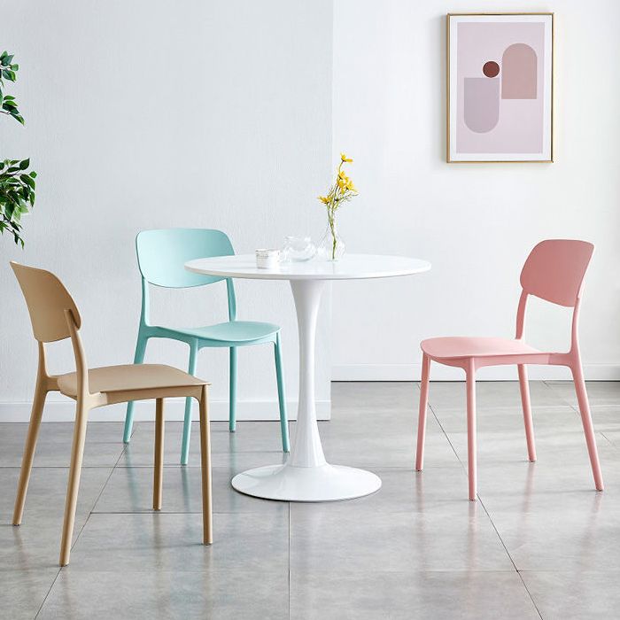 Contemporary Indoor Plastic Open Back Stacking Dining Side Chair