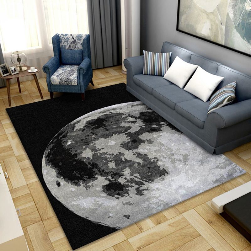 Abstract Marble Print Rug Polyester Area Carpet Non-Slip Backing Carpet for Living Room