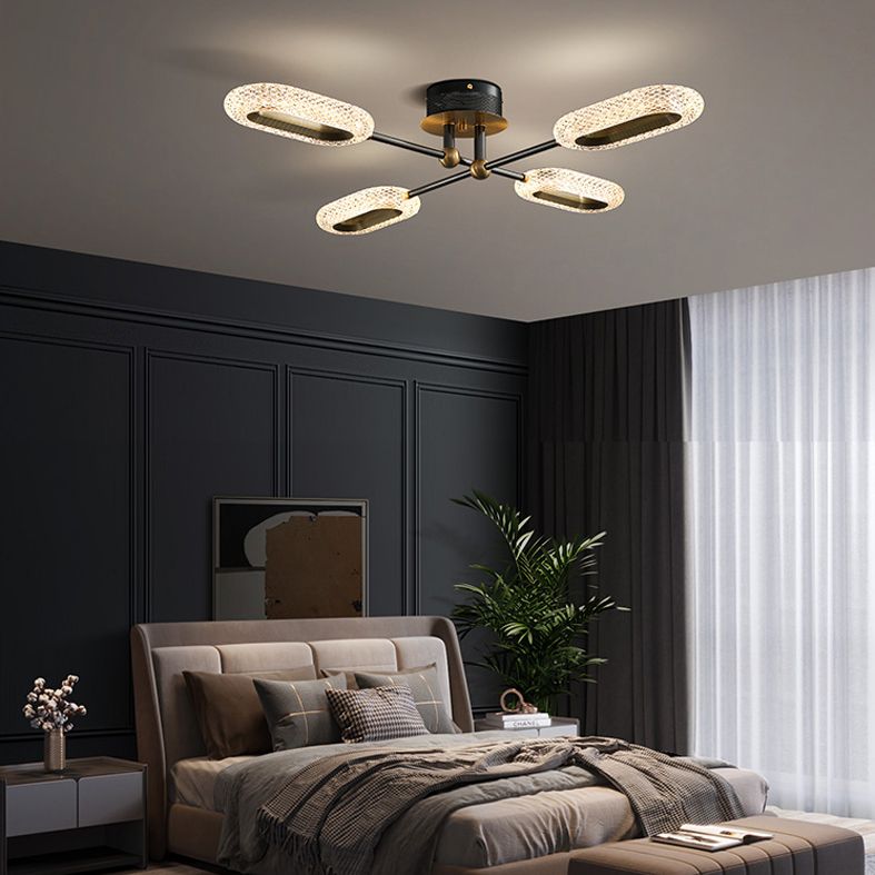 New Modern Bronze Flush Mount Light Brass Sputnik Semi Flush Ceiling Lights