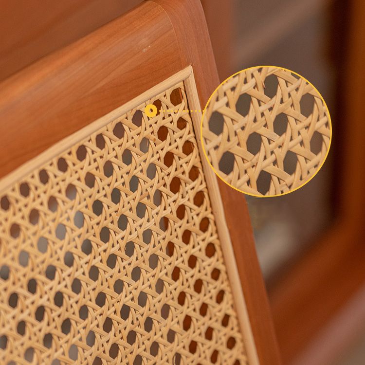 Silla de comedor de madera tradicional, respaldo de caña de cocina, silla lateral de comedor con respaldo abierto