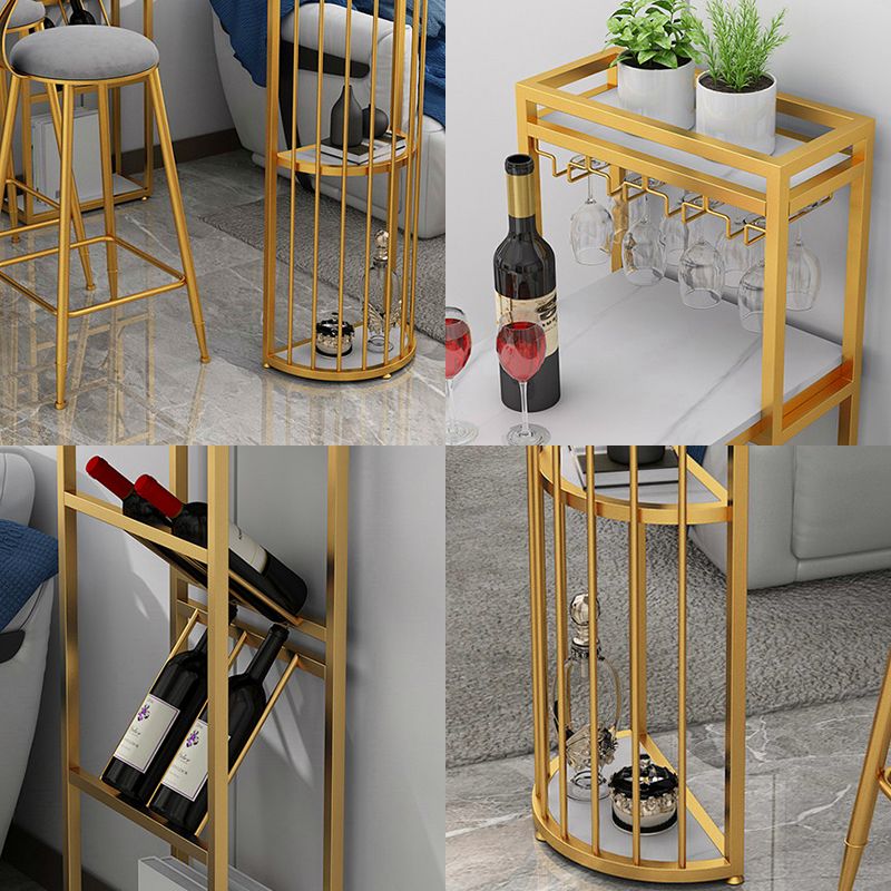 Contemporary Bar Dining Table 42-Inch Top Bar Height Table with Wine Storage