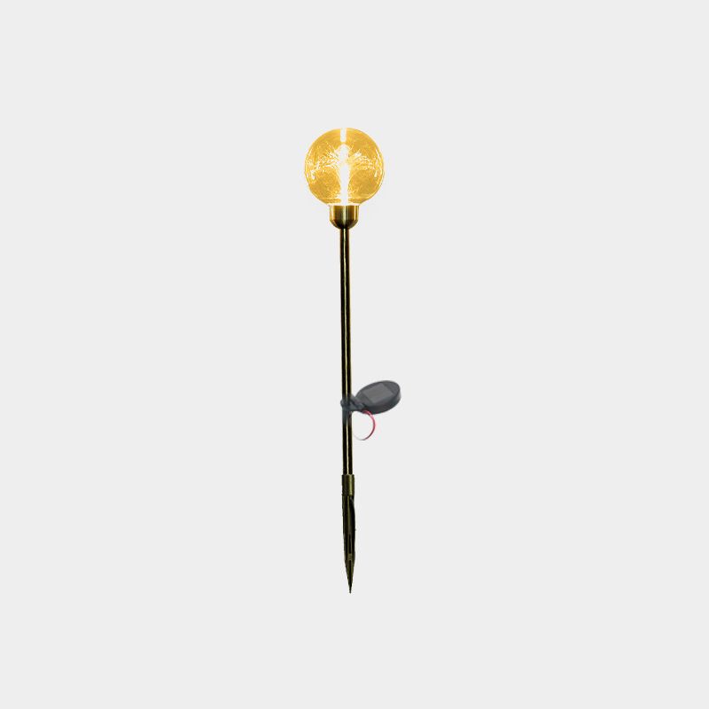 Art Decor Sphere Ground Light Stainless-Steel Courtyard LED Stake Lighting, Warm Light