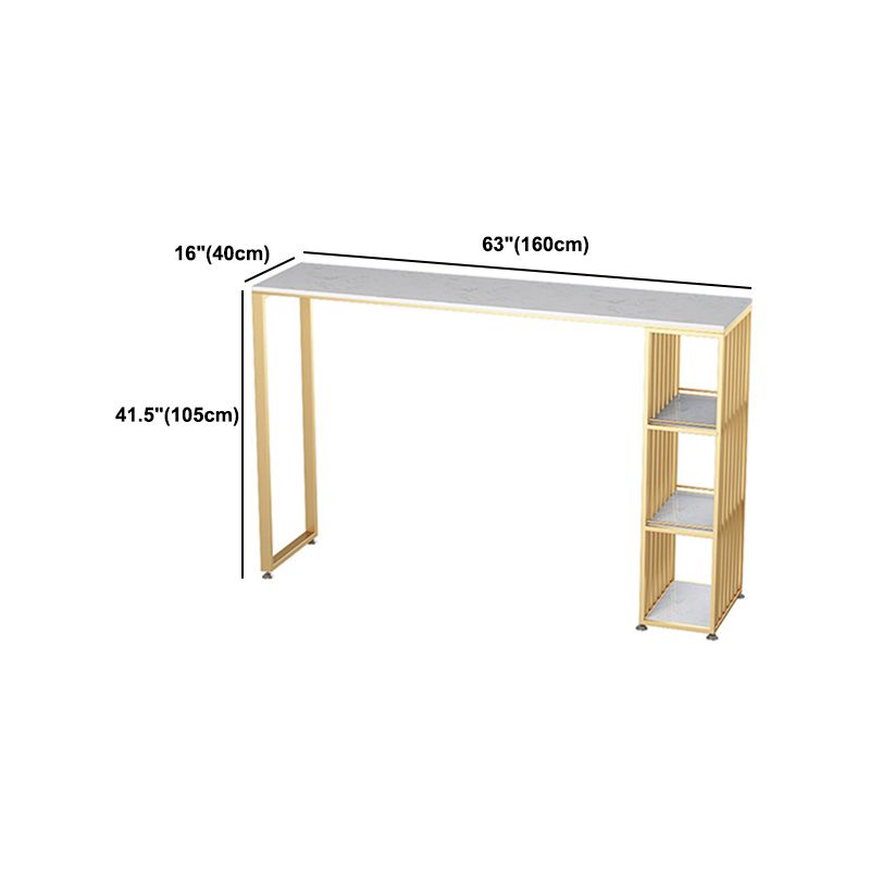 Glam Faux Marble Bar Table 1/2/3 Pieces Rectangle Counter Table