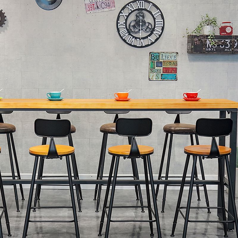 Contemporary Style Brown Barstool Low Back Bar Stool with Metal Legs