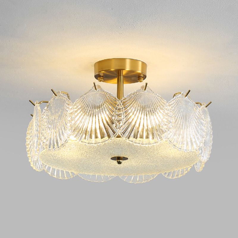 Glass Flush Mount Light Modern Minimalist Lush Mount Ceiling Light for Living Room