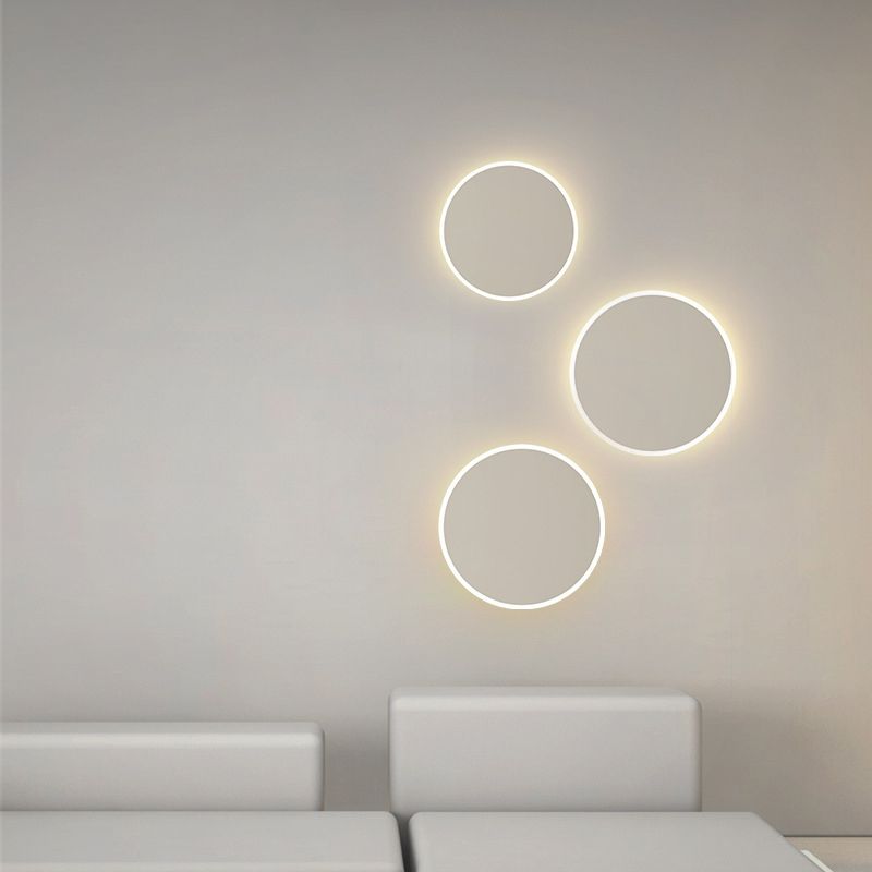 Round LED Wall Lamp Modern Wall Mount Lamp with Acrylic Shade for Bedroom