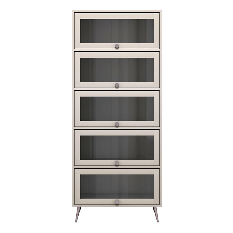 Libreria verticale standard glam in legno fabbricato con porte di vetro