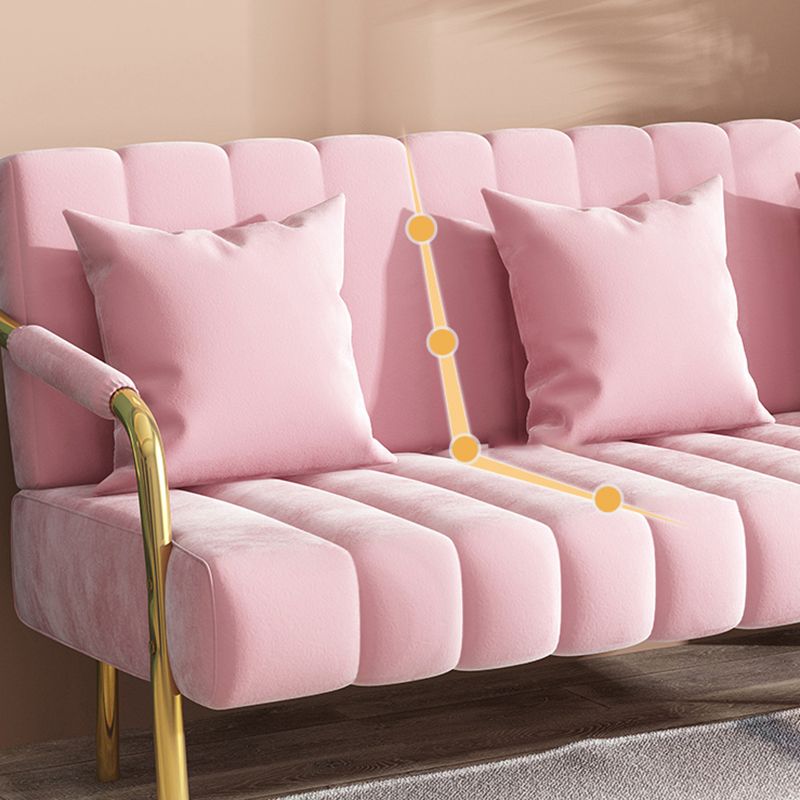 Modern Standard Metal Legs Sofa Macaroon Fabric Sofa for Apartment