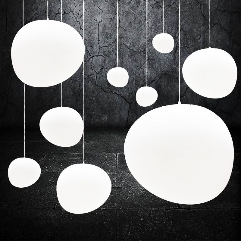 Style de style moderne ombre d'oeuf suspendu en verre léger 1 pendentif léger