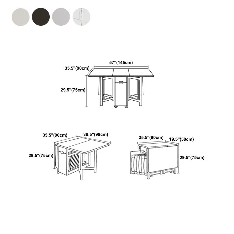 Rectangle Shape Table Contemporary Folding Dining Room Collection for Home