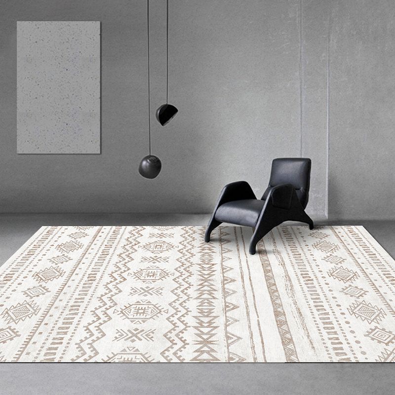 Lichte kleur huisdecoratie tapijt Boheemian Tribal Totem Area Rug Polyester met niet-slip achterste tapijt