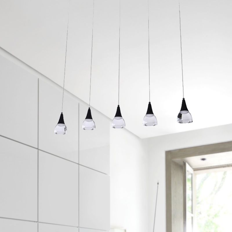 Posteo cónico de gato acrílico moderno 5/6 light Luz de techo colgante para la sala de estar de dormitorio