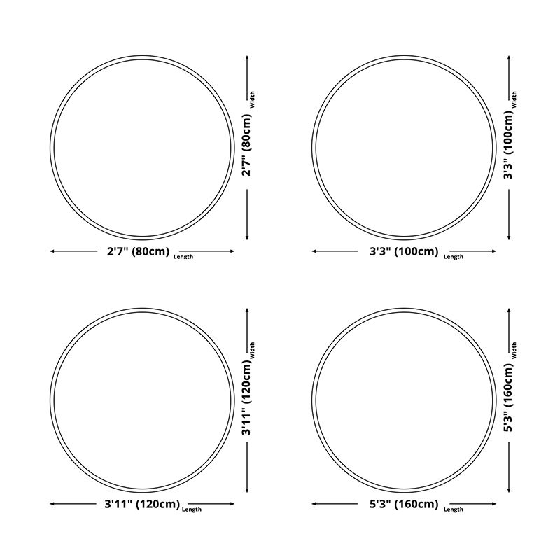 Minimalist Indoor Round Rug Solid Color Rug Polyester Stain Resistant Area Rug for Living Room
