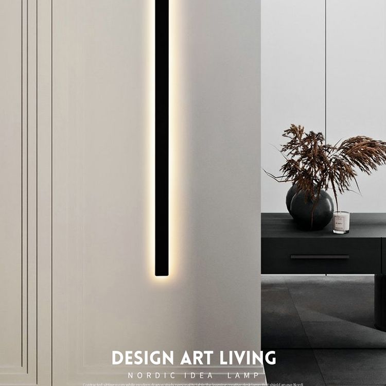 Estilo moderno de estilo minimalista de montaje lineal montura de pared de metal de pared de pared de pared lámpara para sala de estar