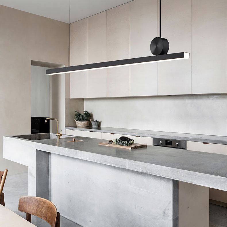 Linear Island Lighting Metallic Contemporary Simplicity Pendant Lighting Fixtures for Restaurant