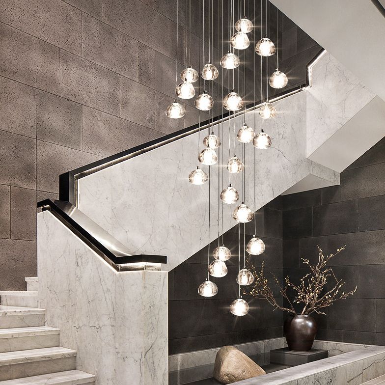 Cherries Hanging Light Fixtures Contemporary Glass Ceiling Pendant for Stairwell