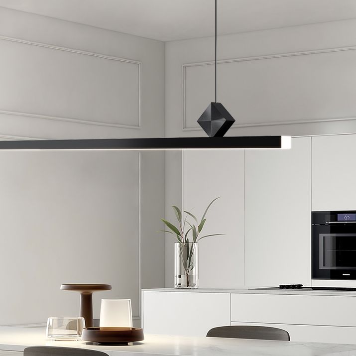 Luci a sospensione contemporanea illuminazione isola lineare Lampada sospesa isola Luce in oro