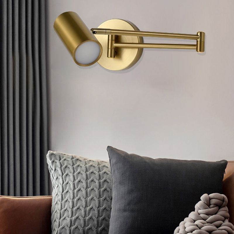 Modern Metal Wall Light Geometric Swing Arm Wall Sconce for Living Room