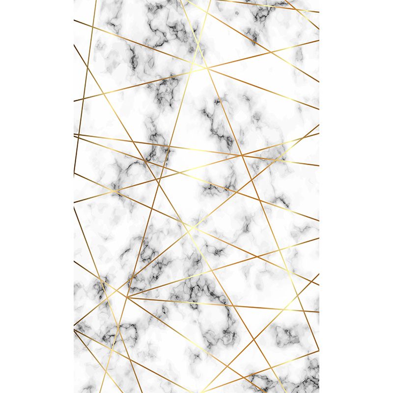 White Tone Abstract Lines Printed Rug Polyester Antique Carpet Stain Resistant Rug for Living Room