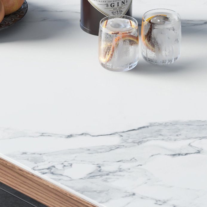 Modern Kitchen Dining Room Set with Sintered Stone Top and Solid Wood Base Dining Furniture