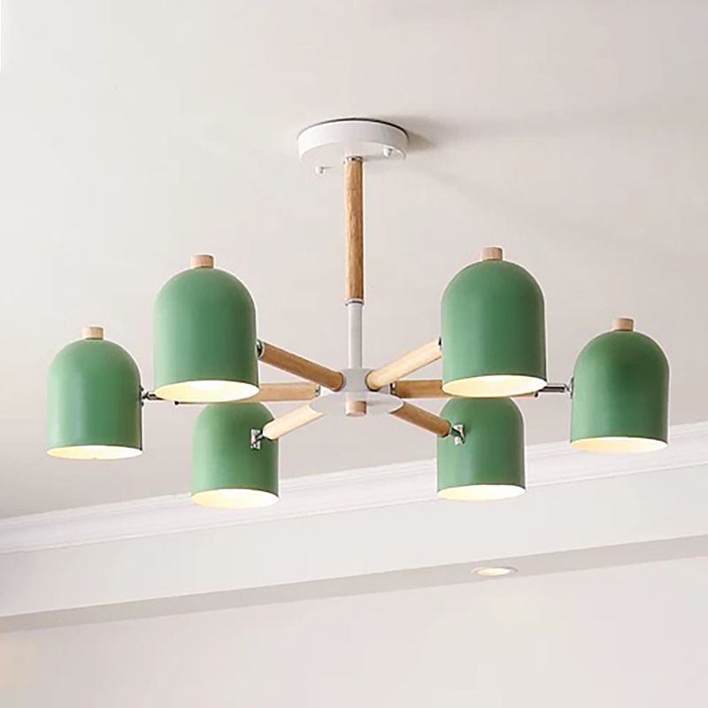 Lámpara colgante con cúpula de lámpara de lámpara de estilo macarrón con sombra de metal