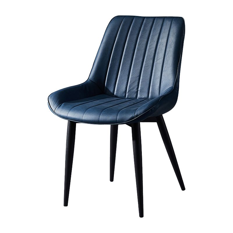 Eigentijdse stijl eetstoelen armloze zijstoel voor keuken met metalen benen