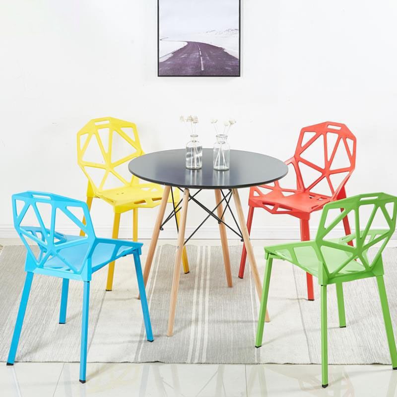 Sillas apilables de estilo moderno, sillones de cocina con patas de plástico