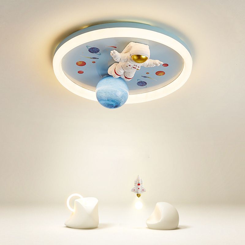 Modern Ceiling Lamp Colorful LED Flush Mount Light Fixture with Acrylic Shade for Bedroom