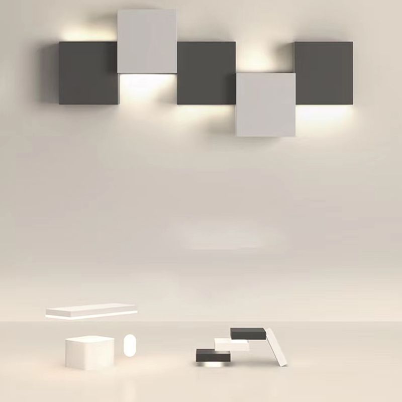 Modern 2/3/5-Light White/Black Wall Mounted Sconce Metal Wall Light