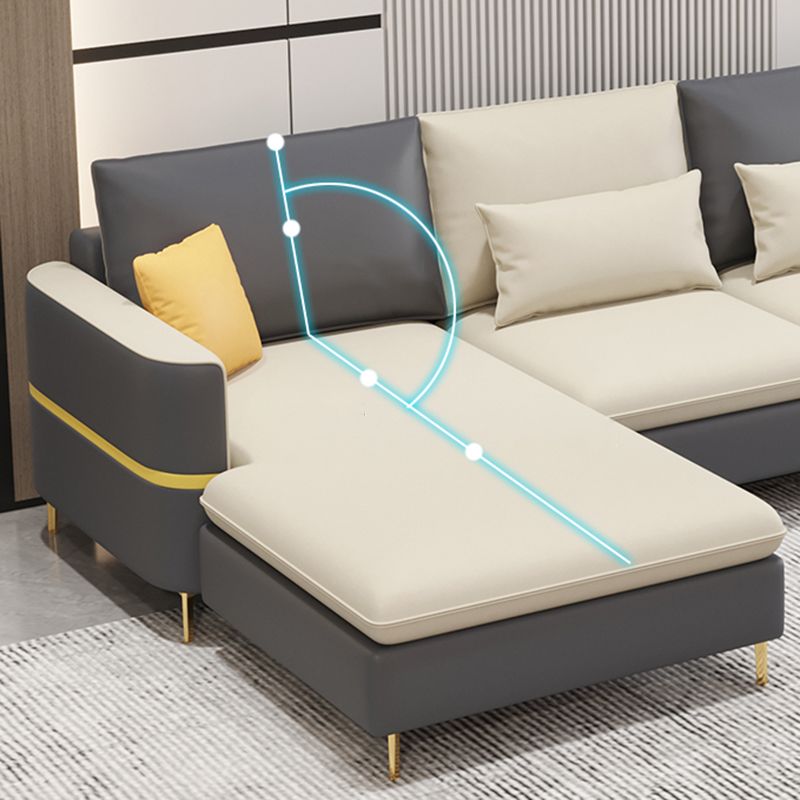Contemporary 4-Seater Sectional with Square Arms for Living Room