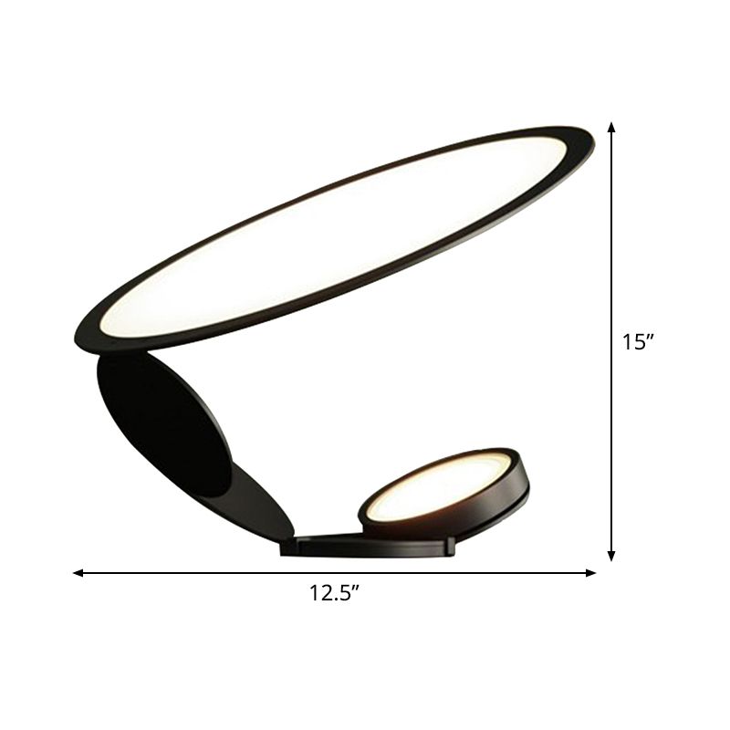 Éclair de travail circulaire noir moderniste LED Metal Reading Livre Light for Living Room