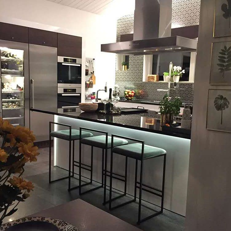 Industrial Square Upholstered Counter Stool Armless Bar Chair with Metal Footrest